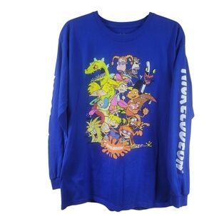 Nickelodeon T Shirt Large TV Shows Group Cast T Shirt Long Sleeve Unisex EUC